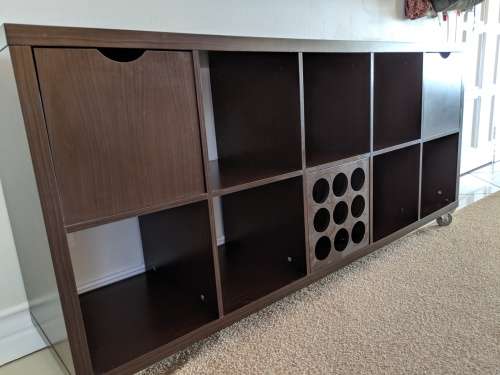Stunning Dark Mahogany Server with Two Drawers and Wine Rack