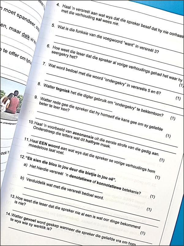 Afrikaans Blitsvinnig Gedigte Studiewerkgids (IEB 12) & Free Answer PDF document