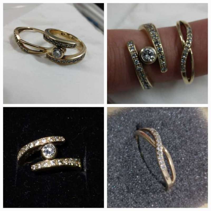 American Swiss Gold Wedding Ring & Engagement ring