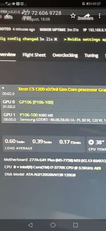 Nvidia P106 6GB Mining Cards - for parts