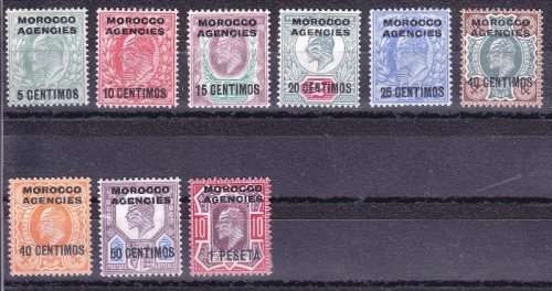 * KEVII - Morocco Agencies  - up to 10d Fine mint  with hinge marks
