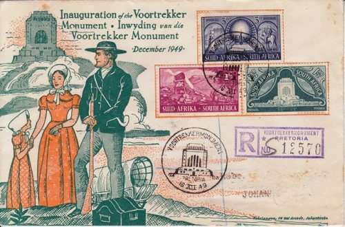 Union FDC - Voortrekker Monument 1949
