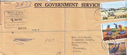 3X Zambia cover - on government service  - As per photo