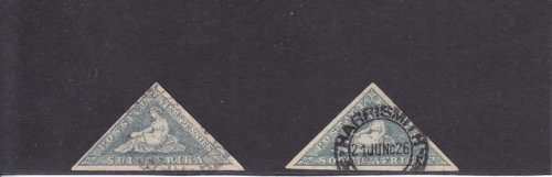 Two Union triangular stamps - fine used