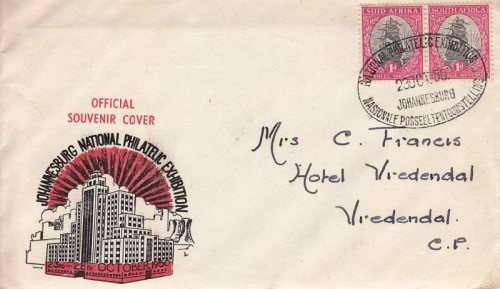 1950 Official Souvenir cover - as per scan - hinge remain on back of cover