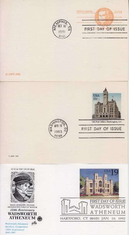 9 USA first day if issue cards - unused - as per scan