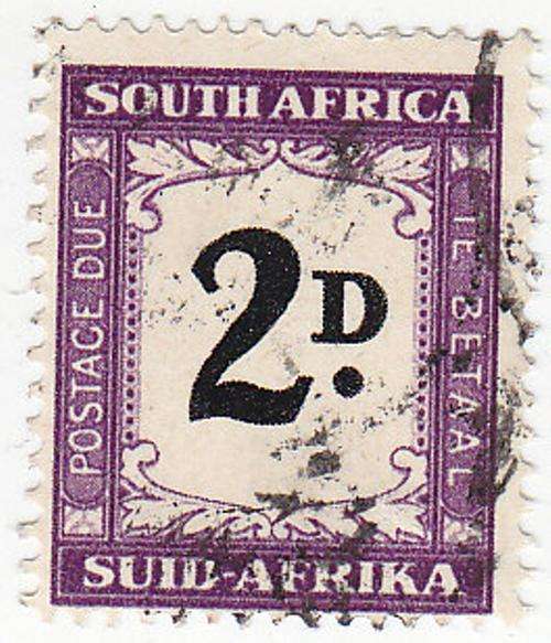 1950/58 Postage Due Sheet! 2d MNH cancelled "Germiston"  - Union of SA - Rare!