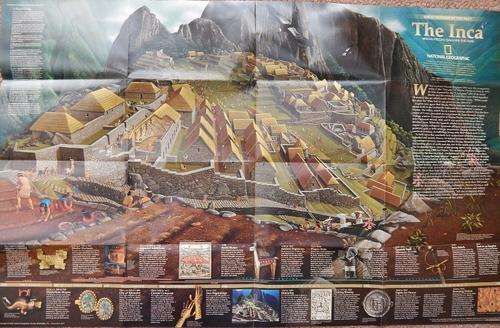 2002 - National Geographic The Inca Map - Double-sided - Folded with fold marks but no damage