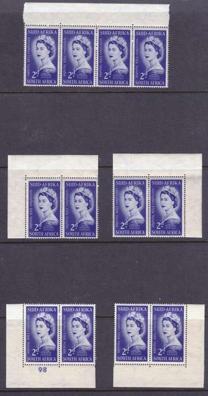 Union 1953 - mint cornor blocks - hinge marks