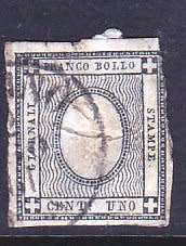 Italy - Sardinia - 1861 - 1c black - news paper stamp - Good value!