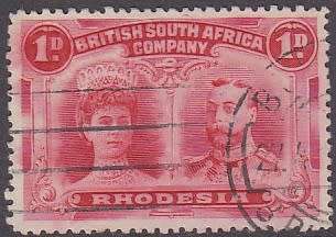 Double head 1910-13 (perf 13) 1d bright carmen - Very fine used