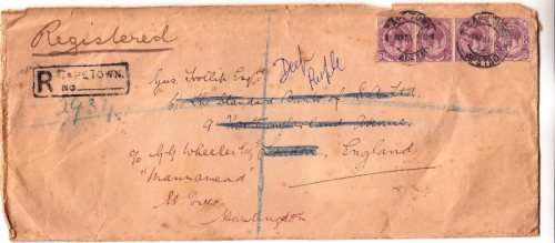 1930 Union registered cover from Cape Town to London