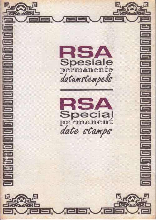 RSA Special Permanent Date Stamps Cancellations booklet - Total 8 pages - Not all pages scanned