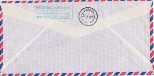 RSA - Aviation cover 1977 - Transkei Airways Official First Flight Cover