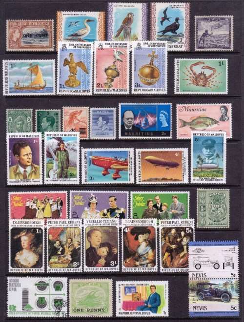 Great Britain selection used and mint with a few heavy spots and remnants - Good value!