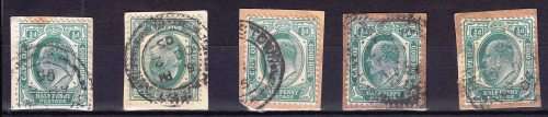 COGH - KEVII - 1901/1910 - Half penny green - On paper - 5 stamps - Good value!