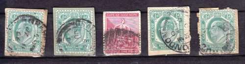 COGH - KEVII - 1901/1910 - Half penny green - On paper - 5 stamps - Good value!