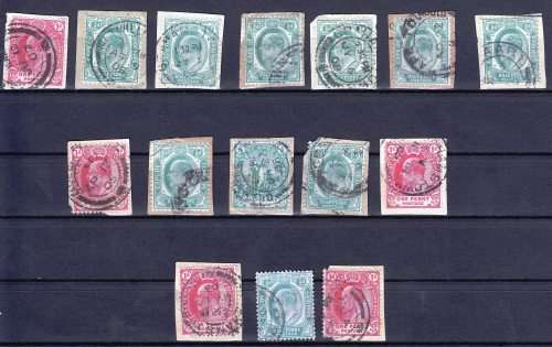 COGH - KEVII - 1901/1910 - Half penny green - On paper - 15 stamps - Good value!