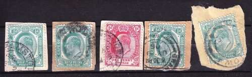 COGH - KEVII - 1901/1910 - HALF penny green - On paper - 5 stamps - Good value!