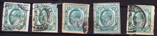 COGH - KEVII - 1901/1910 - On paper - 5 stamps - Good value!