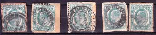 COGH - KEVII - 1901/1910 - On paper - 5 stamps - Good value!
