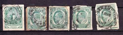 COGH - KEVII - 1901/1910 - On paper - 5 stamps - Good value!