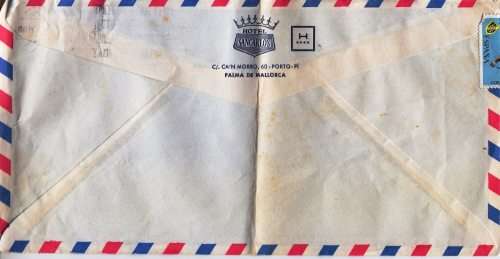 Spain - 1971 cover to Cape Town - Stunning strip of stamps! crease in the middle