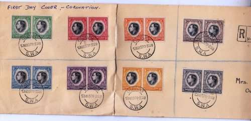 SWA - 1937 - KGVI - Excellent FDC with crease (fold) - Toning spots - Size 35cmX13.5cm