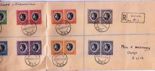 SWA - 1937 - KGVI - Excellent FDC with crease (fold) - Toning spots - Size 35cmX13.5cm