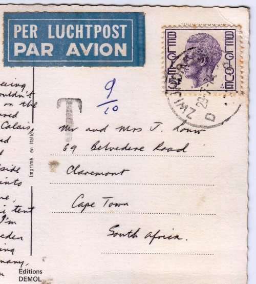 Two used post cards - Surcharged!