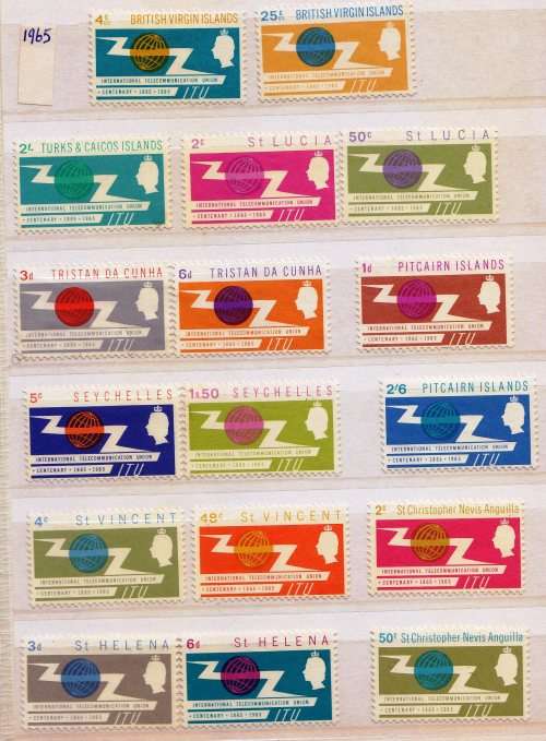 QEII - 1965 - International Telecommunication Union Centenary - Mint with Partial gum on all stamps