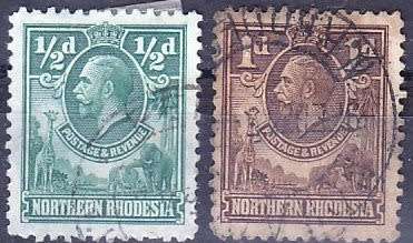 Northern Rhodesia - Nice KGVI & KGV used stamps