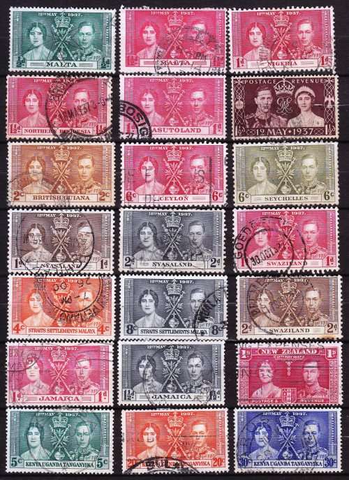 Coronation Stamps - KGVI & QE - Used selection