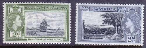 QEII - Jamaica - MH - 1955