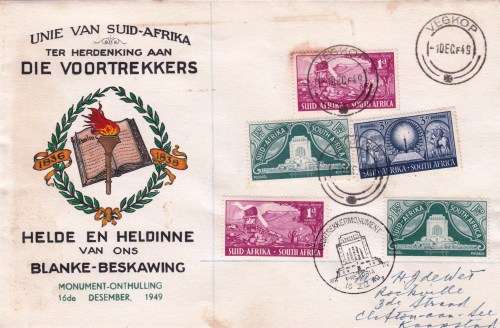 FDC - 1949 - The Voortrekkers - from Vegkop to Cape Town - Registered