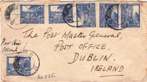Union Of South Africa - 1948 - Cover from Cape Town To Dublin/Ireland