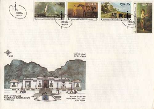 RSA - FDC - 1980 - SA National Gallary 80 years - small toning on back -  B5 size cover