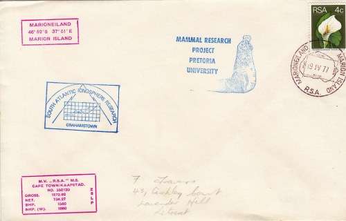 RSA - M.V. R.S.A - Posted at Sea - 1977 - Mammal Research