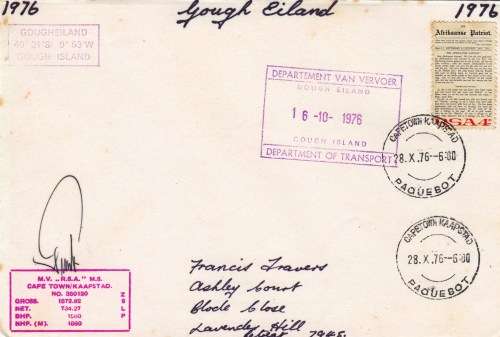 RSA - M.V. R.S.A - Posted at Sea - 1976 - Gough Island
