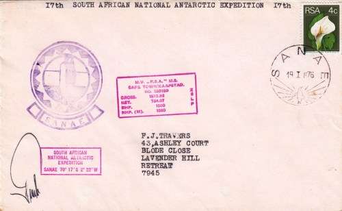 RSA - M.V. R.S.A - Posted at Sea - 1976 - 17th SA National Antarctic Expedition