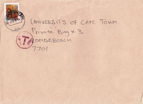 Cover to Cape Town - Surcharged!
