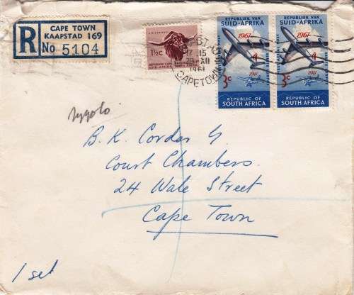 Registered cover - 1961