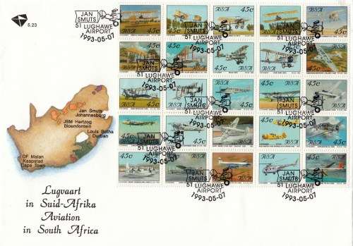 RSA - 1993 - Aviation Cover - Jan Smuts Airport Cancellation - B5 Size