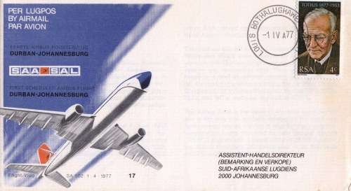RSA - 1977 - Aviation cover - SAA