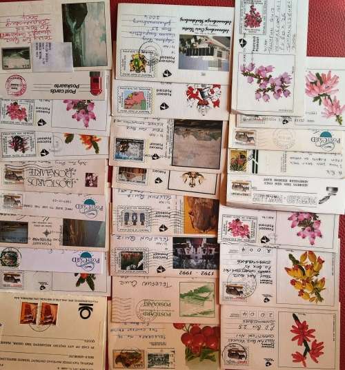 A box of FDCs - 180 FDCs - 85 Used RSA Date cards - 30 mint Post cards and date stamps - Duplicates