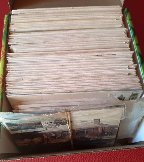 A box of FDCs - 180 FDCs - 85 Used RSA Date cards - 30 mint Post cards and date stamps - Duplicates