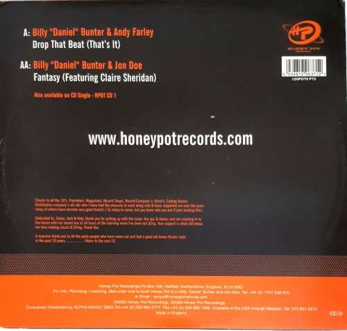LP,BILLY DANIEL BUNTER & ANDY FARLEY,HARD HOUSE,Record:VG+,Cover:VG+,CAT:12HPOT9PT2,Press:UK,House