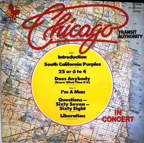 LP,Chicago,Transit Authority,Live In Concert,Record:VG+,Cover:VG+,Unofficial Release,Press:Germany