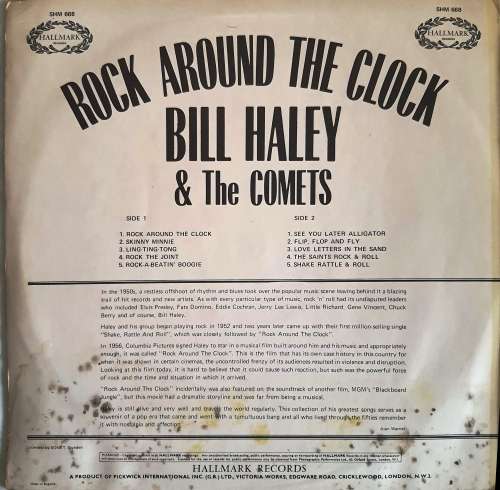 LP,Bill Haley &The Comets,Rock Around The Clock,Record:VG,Cover:G,Label:Hallmark,CAT:SHM668,Press:UK