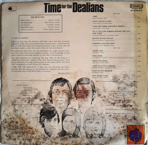 LP,The Dealians,Time For The Dealians,Record:VG+,Cover:G,Label:Gallo,CAT:SGALP1693,Press:SA